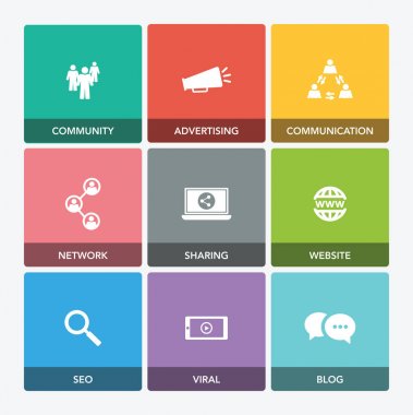 Internet pazarlama Icon set