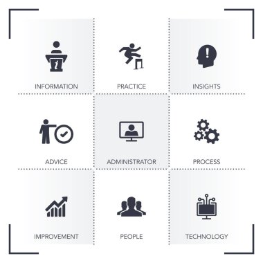 Bilgi yönetimi Icon Set