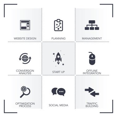 Pazarlama stratejisi Icon Set