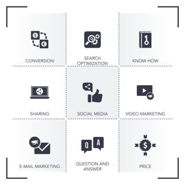 Pazarlama yönetimi Icon Set