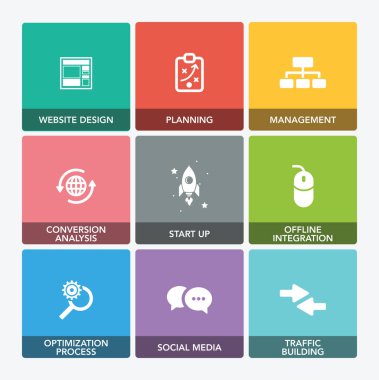 Pazarlama stratejisi Icon Set