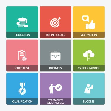 Kariyer planlama Icon Set