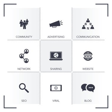 Internet pazarlama Icon set