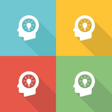 Pazarlama fikir düz simgesi kavramı