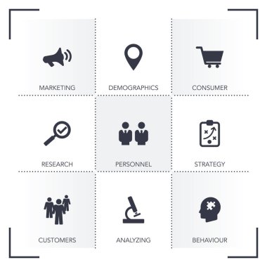 Hedef kitleye Icon Set