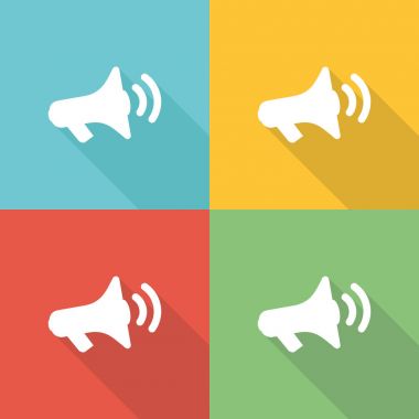 Promosyon düz simgesi kavramı