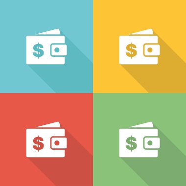 Kişisel cüzdan düz simgesi kavramı