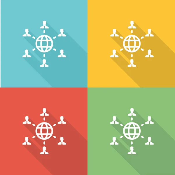 Globale verbindingen platte pictogram Concept — Stockvector