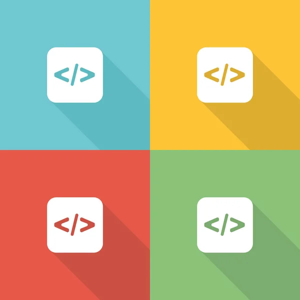 Programmation Flat Icon Concept — Image vectorielle