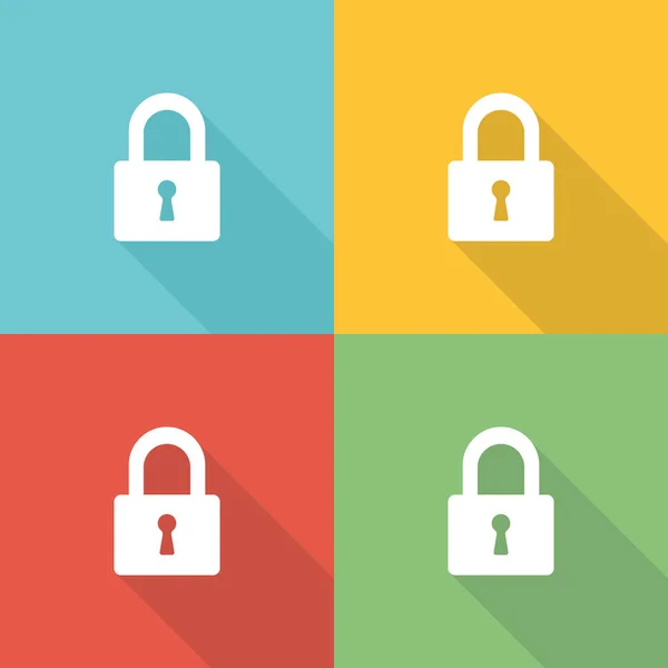 Cadenas de sécurité Flat Icon Concept — Image vectorielle