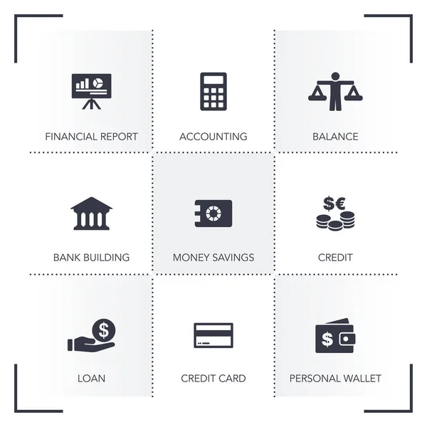 Conjunto de ícones Bancário e Financeiro — Vetor de Stock