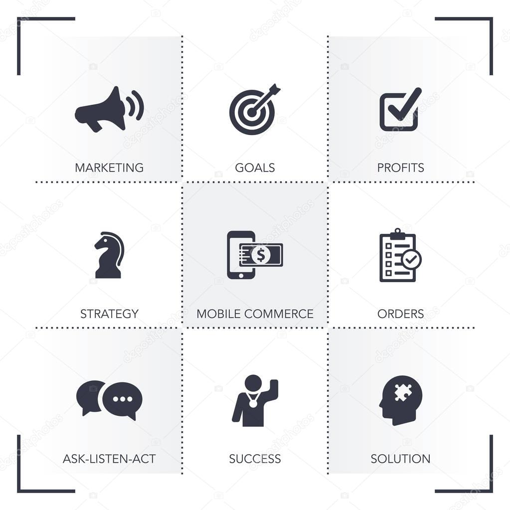 INCREASE SALES ICON SET