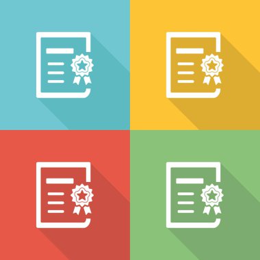 Sertifika düz simgesi kavramı