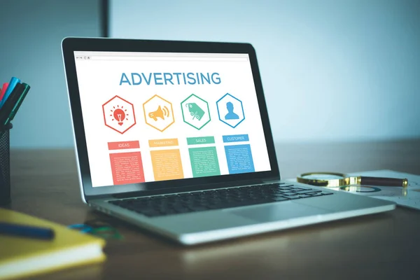 Advertising concept  With Icons — Stock Photo, Image