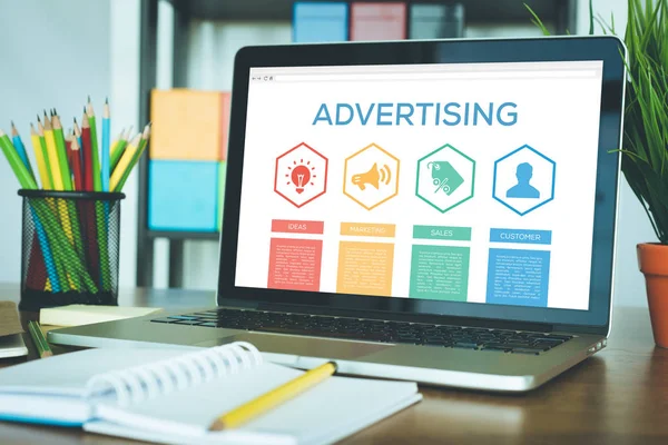 Advertising concept  With Icons — Stock Photo, Image