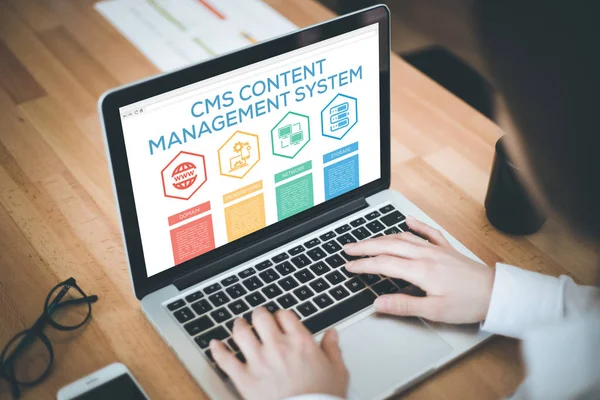 Концепція системи управління контентом CMS — стокове фото