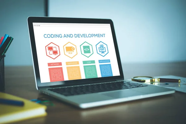 Codering en ontwikkeling concept — Stockfoto