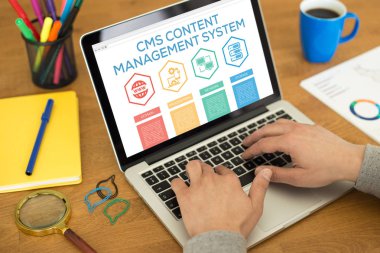 CMS Content Management System concept  clipart