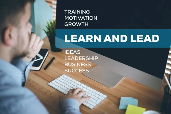 Öğrenmek ve liderlik kavramı — Stok fotoğraf
