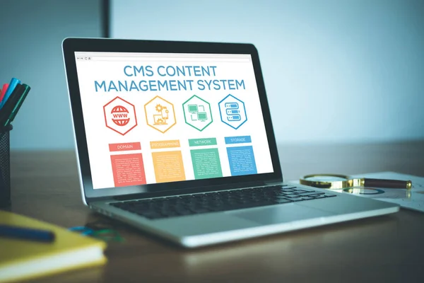 Concepto de sistema de gestión de contenidos CMS — Foto de Stock