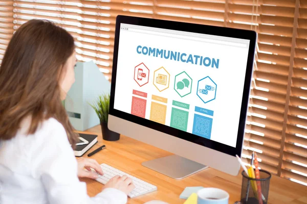Communication concept  With Icons — Stock Photo, Image