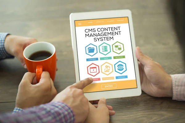 Concetto di sistema di gestione dei contenuti CMS — Foto Stock