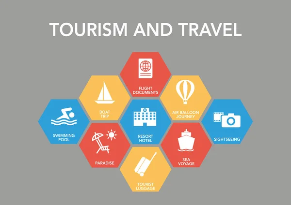 Turismo e viagens Icon Concept —  Vetores de Stock