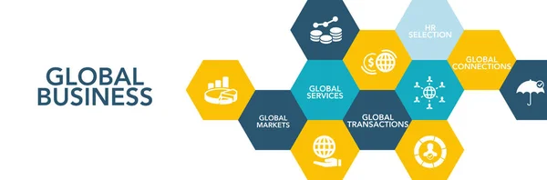 CONCEPTO DEL Ícono EMPRESARIAL MUNDIAL — Archivo Imágenes Vectoriales