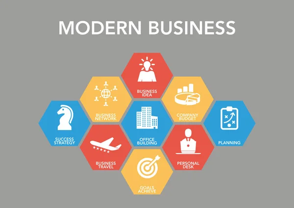 Conceito de ícone de negócios modernos —  Vetores de Stock