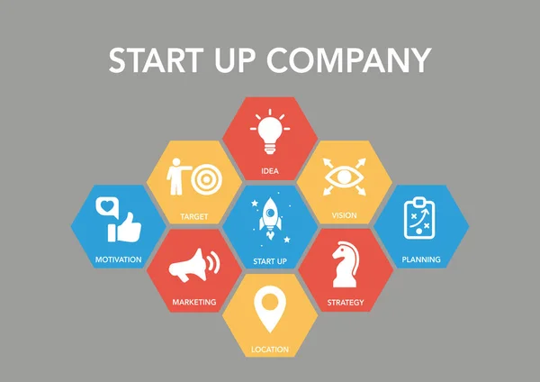 Start Up Company Icon Concept — Stock Vector