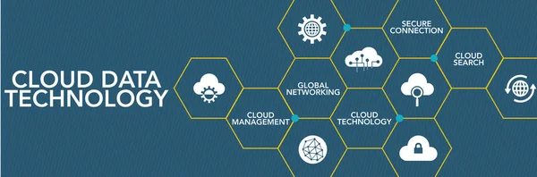 CONCEPTO DE ICONO DE TECNOLOGÍA DE DATOS NUBES — Vector de stock