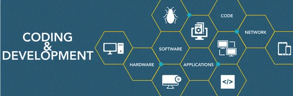 Concepto de Icono de Codificación y Desarrollo — Archivo Imágenes Vectoriales