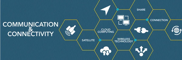 Comunicación, Concepto de Icono de Conectividad — Archivo Imágenes Vectoriales