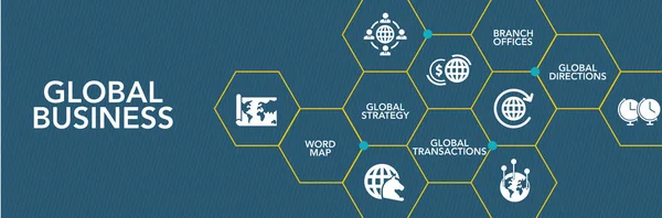全球商业图标概念 — 图库矢量图片