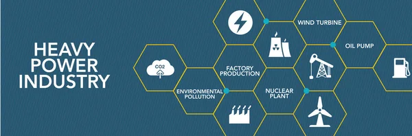 Ağır güç sanayi simge kavramı — Stok Vektör