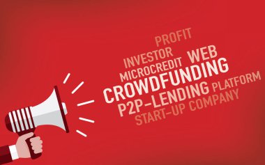  Crowdfunding kavramı. İllüstrasyon 