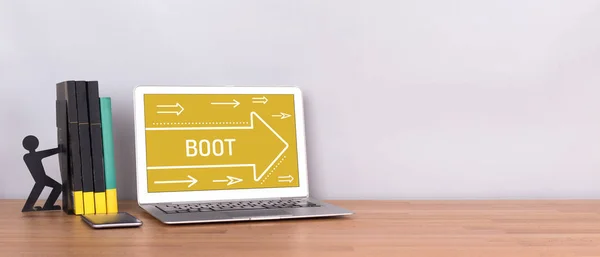 Boot Concept op scherm — Stockfoto