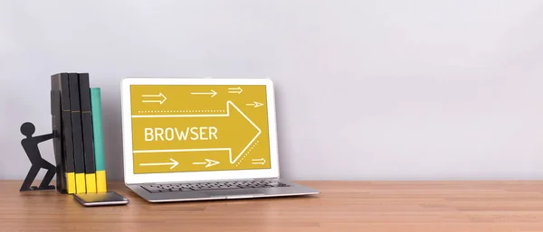 Browser Concept op scherm — Stockfoto