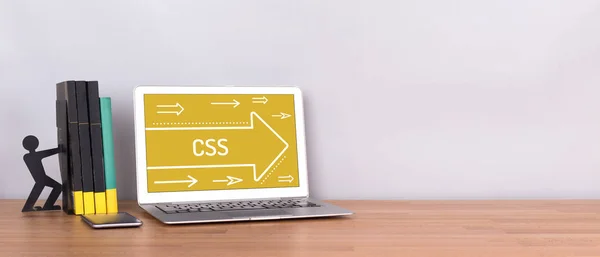CSS Concept op scherm — Stockfoto