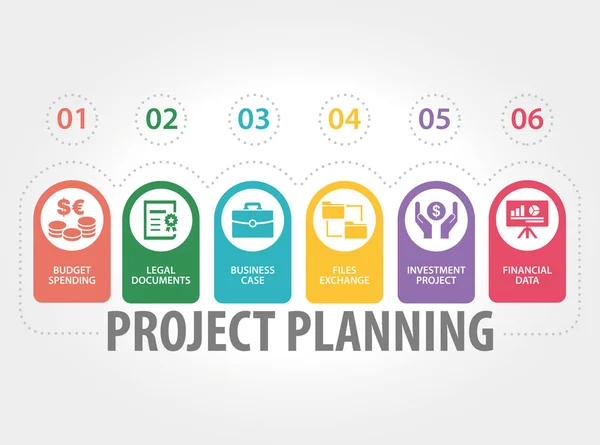 Concepto de planificación de proyectos — Vector de stock