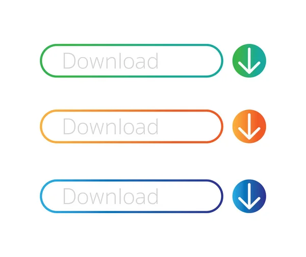 Kleurrijke downloadknop — Stockvector