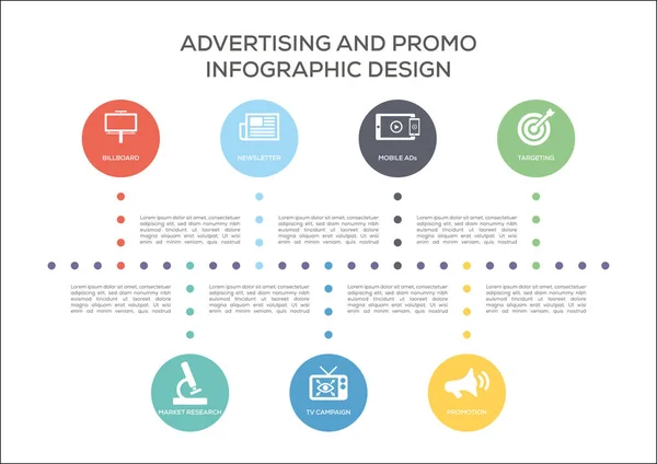 Concepto de promoción y publicidad — Archivo Imágenes Vectoriales