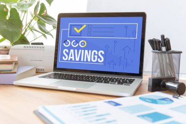 Konsept dizüstü bilgisayar ekranında