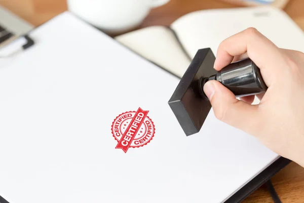 Stamp on white paper — Stock Photo, Image