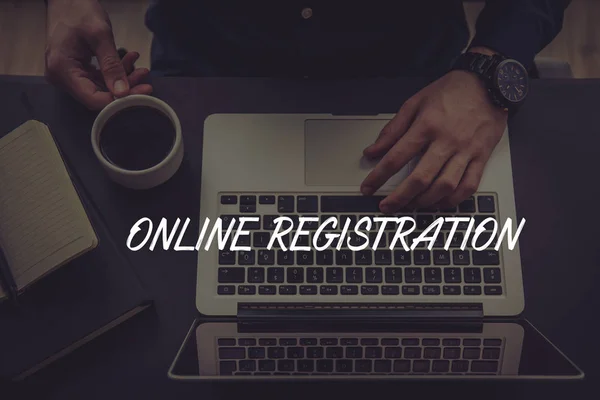 Online regisztráció koncepció — Stock Fotó