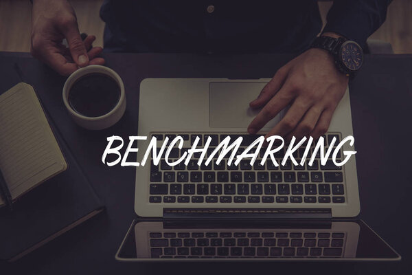 Businessman using laptop