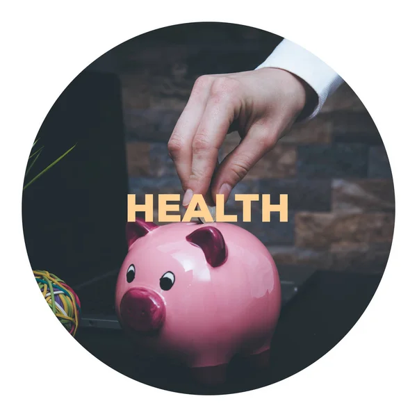 Businessman putting coin in piggy bank — Stock Image Businessman putting coin in piggy bank Stock Picture