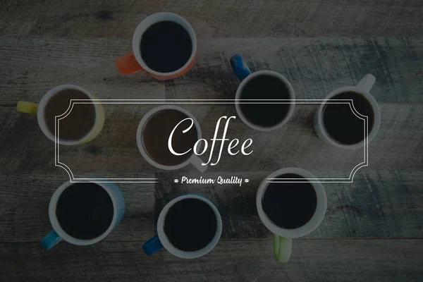 Kaffekoppar på bord — Stockfoto