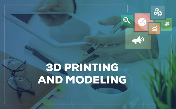 3D εκτύπωση και μοντελοποίηση έννοια — Φωτογραφία Αρχείου