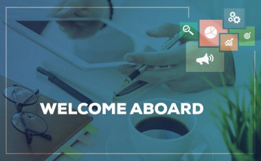 WELCOME ABOARD CONCEPT clipart
